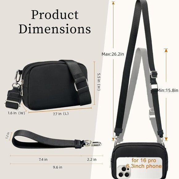 Small Wristlet Wallet Crossbody Purse Phone Organizer Card Slots - Picture 2 of 7